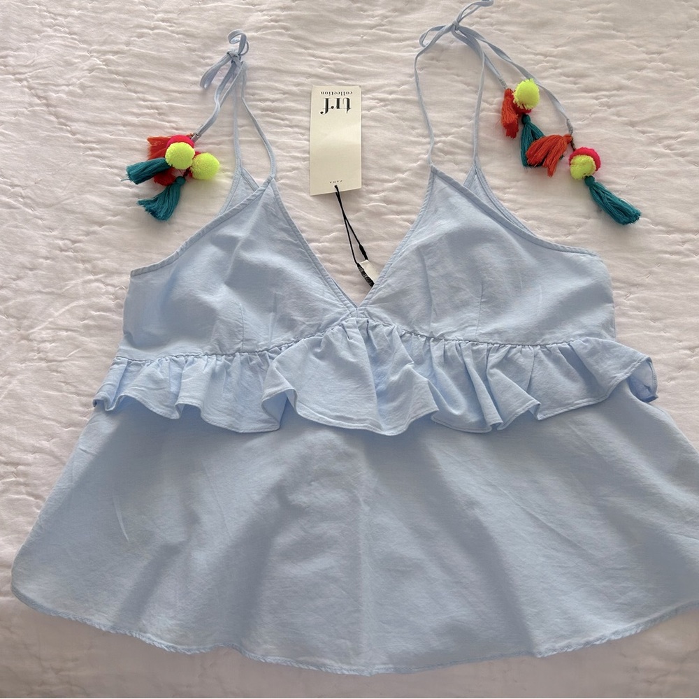 NWT Zara TRF 100% cotton boho top